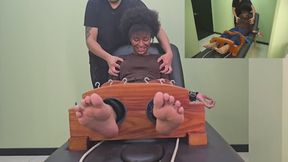 Our new model Anise is crazy ticklish (multicamera Feet-Body)