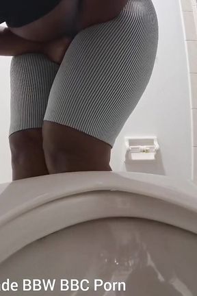 Desperate for a Pee Holding as Long as I Can Pissing in the Toilet