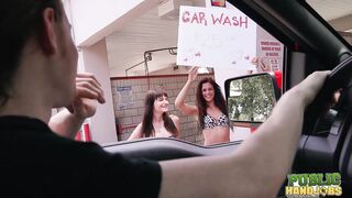 Public Handjobs Sexy Wet Fivesome Car Wash