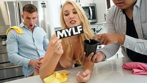 Step son fucks big-titted step mom in front of his friend