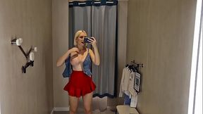 Public Store Tease &ndash_ Blonde with Big tits Shopping Without Panties