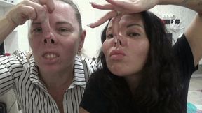 Sexy nose pinching and eskimo kissing