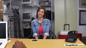 Sexy BIG TITTED chick grabbed and FUCKED HARDCORE on wooden desk
