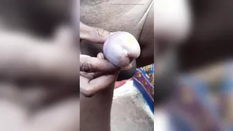Indian Twink Jerks His Thick Cock Outdoors