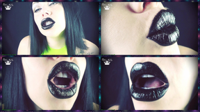 Kisses from black shiny lips ASMR JOI