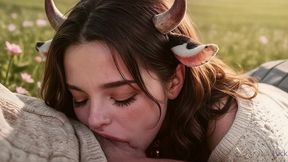 an old farmer fucked a cow-woman with his hard, ancient cock right in the middle of the field!! [ai]