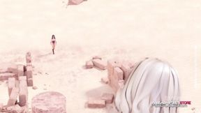 Blonde angel gets pounded by futuristic futana in scorching desert 3D adventure