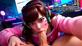 Busty D.Va Cosplayer Teases Pleasures in Steamy POV Fantasy