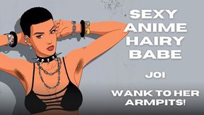 Sexy anime hairy armpit babe gives JOI Jerk off instructions to goon to her sexy armpits and body