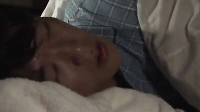 Naughty Japanese MILF caught in act by boy - Handjob, blowjob, and deepthroat action!