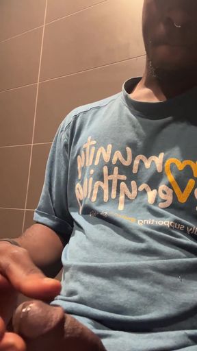 Epic moment from &quot;At Work In The Bathroom Again Jerking Off To The Point Where I Pre Cum enough To Eat My Pre Cum&quot;