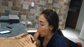 mi novia me empezo chupando la polla y terminamos follando hasta venirme adentro de su cono