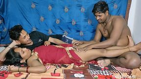 Young Indian Couple Convinced A Double Penetration