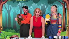 Blonde MILF & teen free used on Sesame Street movie set