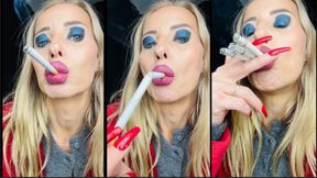 Your Sweet girly smokes 3 marlboro red 100 at once