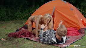 Lena Paul makes love with Xander Corvus in the camping