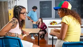 Naughty teachers stay after class to teach their horniest students exactly how to fuck properly