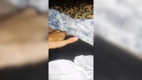 In front of me, my stepdad plays games on the computer while I jerk off under the blanket