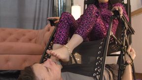 Wednesday (Susan) In Pink Catsuit And He Worship Her Feet Under - Licking Part - Polish Language