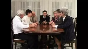 Slutty blonde rides 3 big hard dicks in wild gang bang