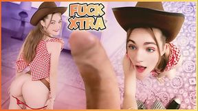 Blonde teen Juniper Ren deepthroats and gets fucked hard