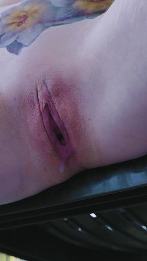 Creampie on the Balcony for 18 Plus Model