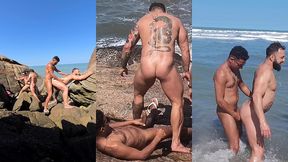 sexo gostoso entre machos na praia de nudismo