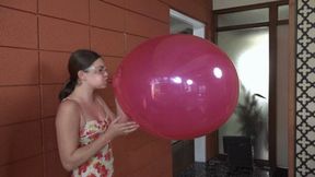 Scarlet Blows a 24" Round Balloon to Bursting (MP4 - 720p)