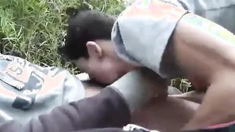 Amateur Big Cock Blowjob in the Woods