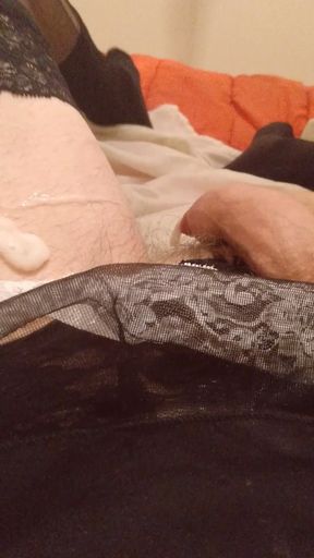 Plugged Sissy Squirts & Moans in Maids Outfit