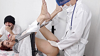 Cuckold takes wife to take exam at the perverted doctor!