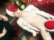 Hero's Christmas Threesome with Santa - Bakugo x Midoriya x Todoroki 3D Animation Parody