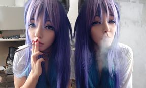 Cute Anime Girl smoking a cig (ask me for full vid)