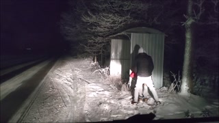 My husband's friend fucks me by the road, driving me home