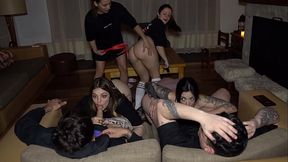 Argentinean Orgy: 4 sexy whores & 2 lucky guys