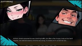 slut wife teasing her hard nipples to the taxi driver - our quiet temptation (part 02) developed by sinful valley adventures - 3d porn game