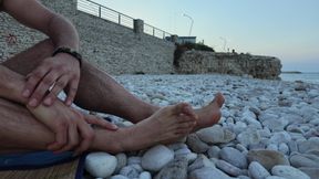 Bare Feet at the Beach at Dusk - 7 Minutes of Toes, Soles &amp; Close-Ups