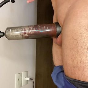 Russian Boy Making His Penis Bigger and Bigger with His Penis Pump