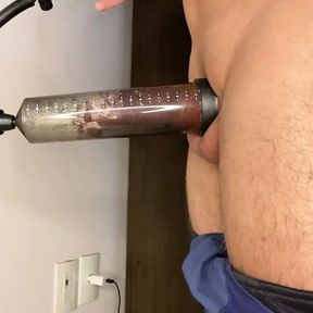 Russian Boy Making His Penis Bigger and Bigger with His Penis Pump