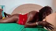 black trans girl submits to rough pussy pounding