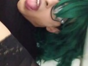 Sissy Crossdresser Self Facial and Cum Swallow