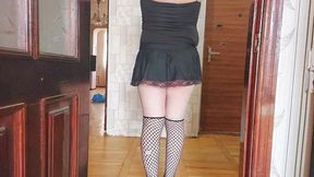 Sweet Sissy Showing off in Adorable Pink Skirt