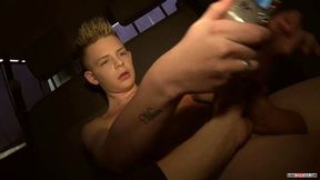 Twink Alex Silvers Strokes His Big Hard Cock In The Backseat