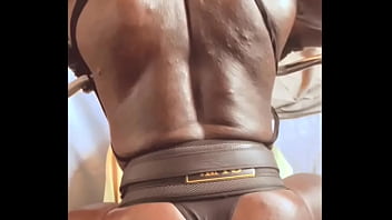 Black Bodybuilder Home Back Workout