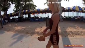 Walking Down The Beach And Ass Toying With Ladyboy Itim