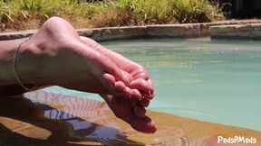 Eyecandytoes Relaxing in the Pool