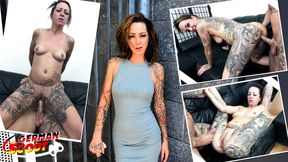GERMAN SCOUT - German Tattoo MILF Bonny Exklusiv Pick Up for First Porn Casting Fuck
