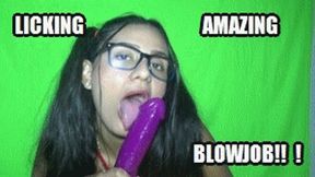 BLOWJOB TONGUE FETISH SUCKING AND LICKING A DILDO ISABELLA KISA1K HD MP4