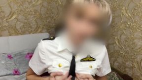 The stewardess made a mistake with the apartment &mdash;  and I fucked her in the mouth and pussy