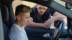 Twink caught Jerking Dicked Down By Hot Cop